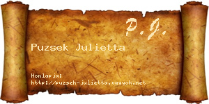 Puzsek Julietta névjegykártya