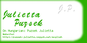 julietta puzsek business card
